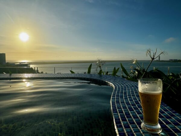 温泉とビール